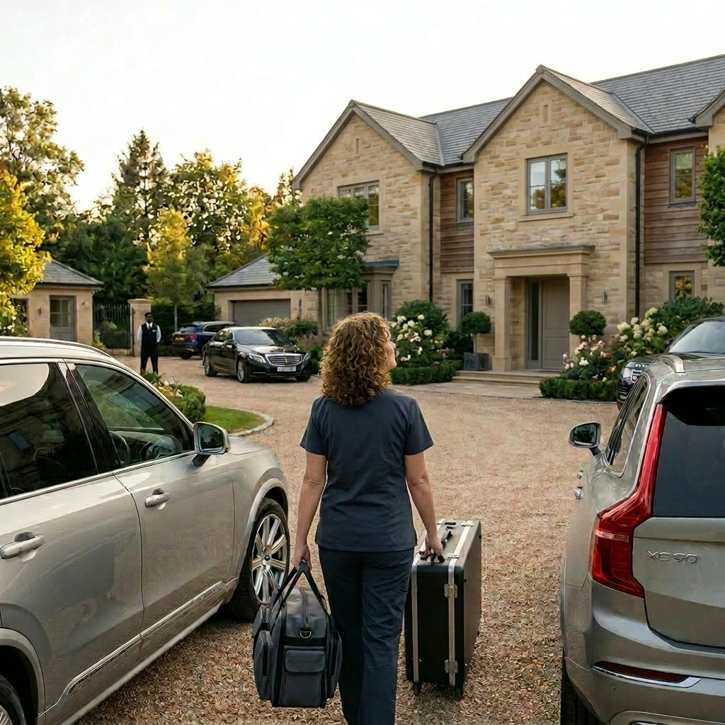 Change luxury mansion to smaller upscale house